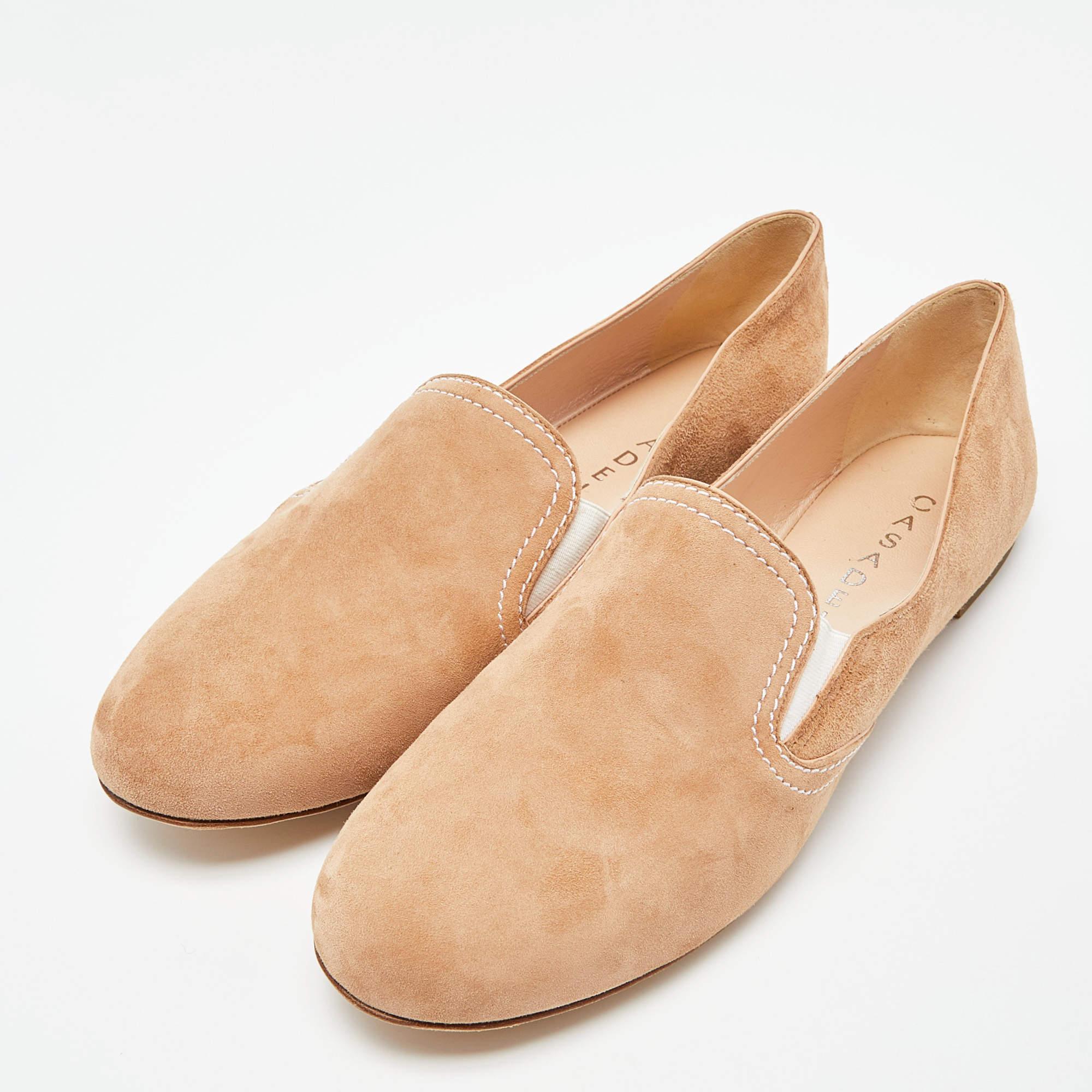 Women's Casadei Beige Suede Smoking Slippers Size 40 For Sale