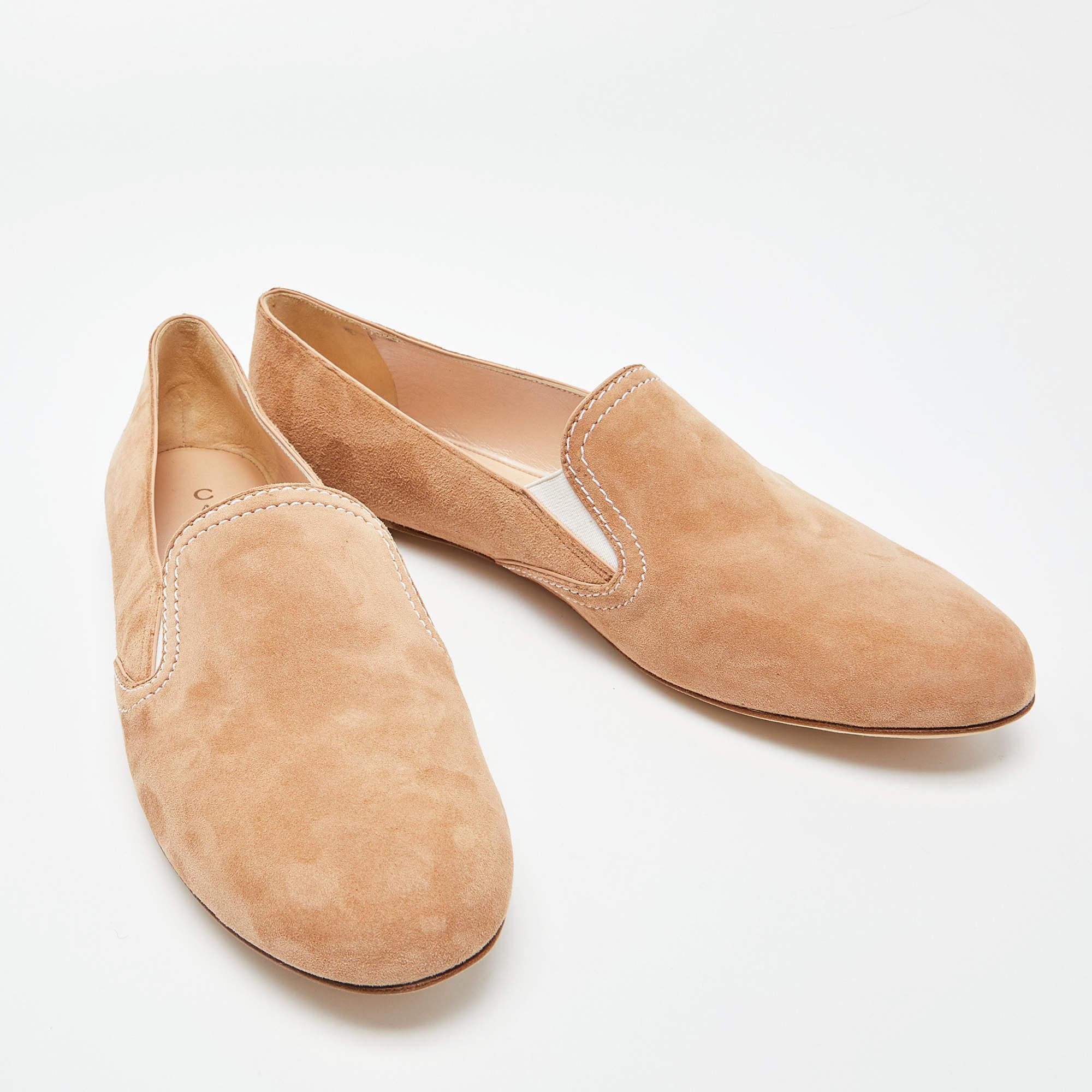 Casadei Beige Suede Smoking Slippers Size 40 For Sale 1
