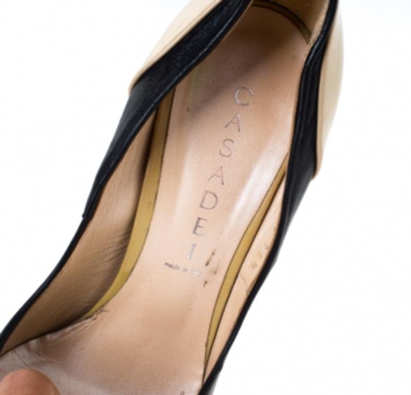 Donna Casadei - Pumps con fiocco in pelle nera/beige - misura 36,5 in vendita
