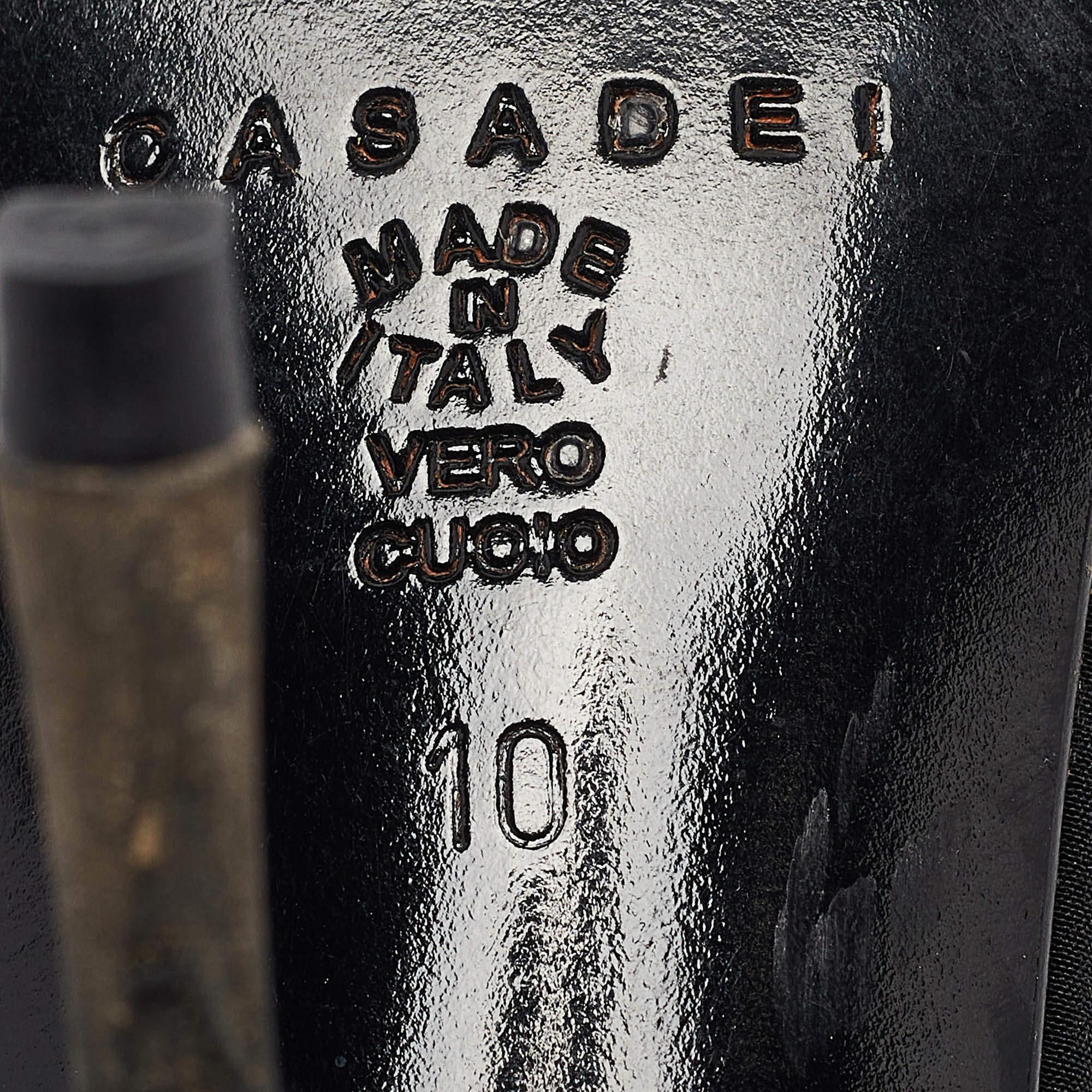 Casadei Black Canvas Crystal Embellished Slide Sandals Size 40 in vendita 3