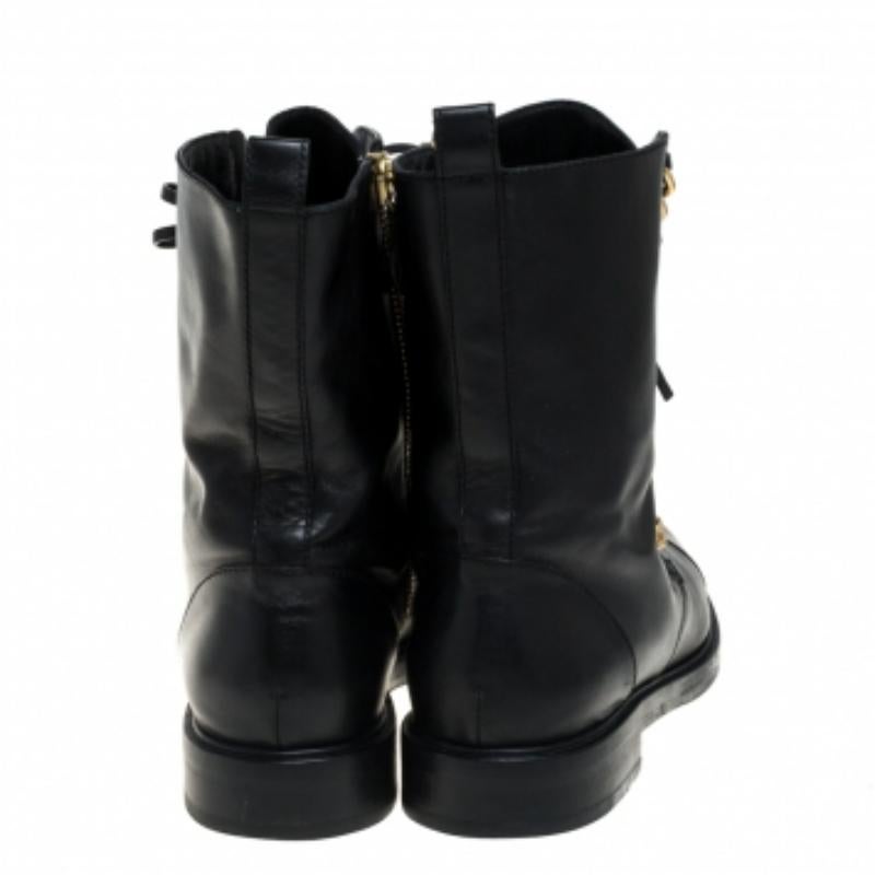 Casadei Black Leather 'City Rock' Ankle Boots Size 41 For Sale 2