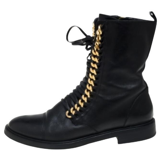 Casadei Black Leather 'City Rock' Ankle Boots Size 41 For Sale