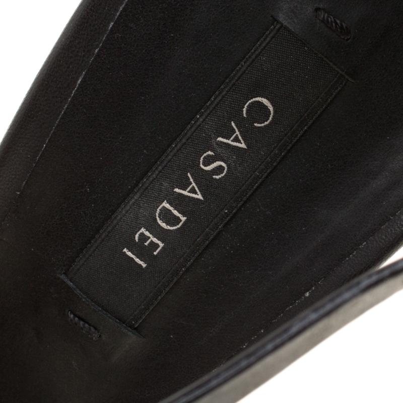 Casadei Black Leather Cross Strap Platform Sandals Size 39 1