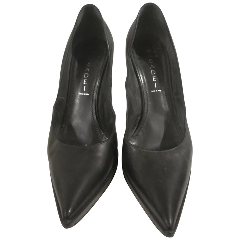 Casadei Black Leather Decollete For Sale at 1stDibs