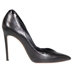 Casadei Schwarze Leder-Pumps mit hohem Absatz und spitzem Zehenbereich Größe US 10
