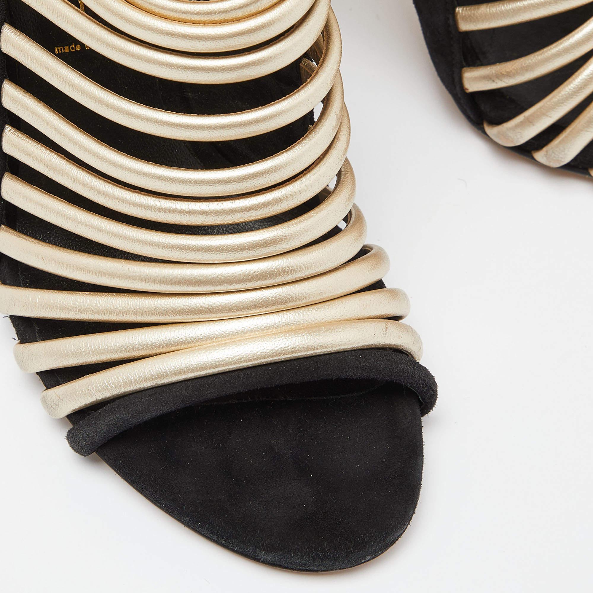 Casadei Black Suede and Leather Strappy Zip Sandals Size 37 For Sale 3