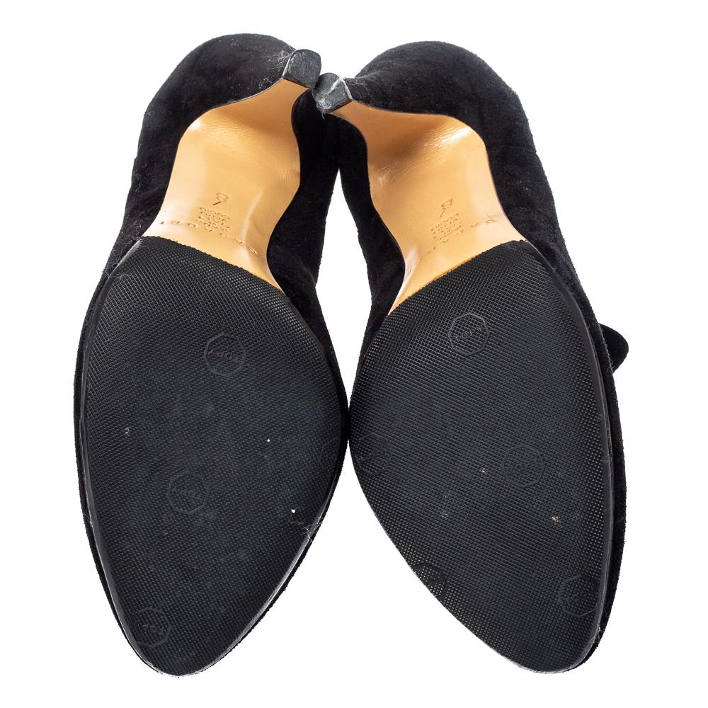 Casadei Black Suede Ankle Boots Size 37 In Good Condition For Sale In Dubai, Al Qouz 2