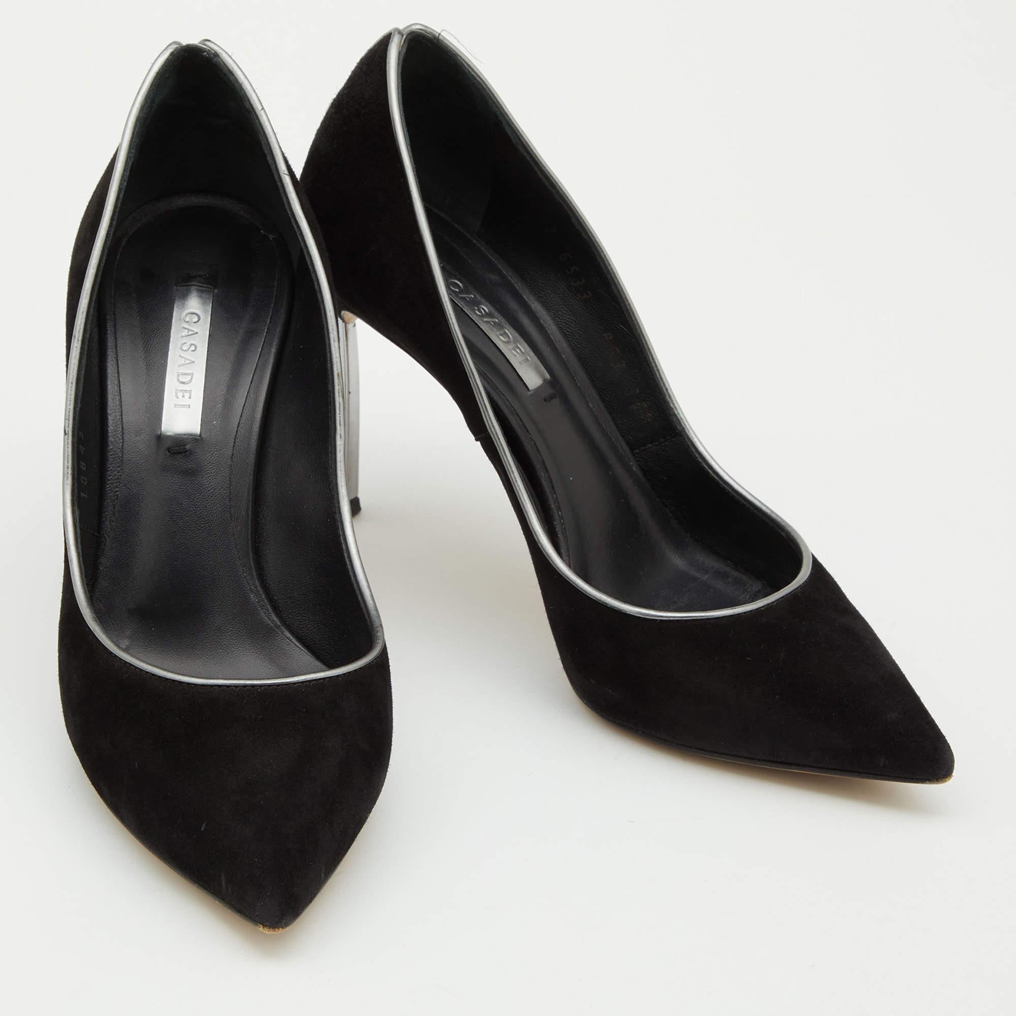 Women's Casadei Black Suede Blade Pumps Size 36.5 For Sale