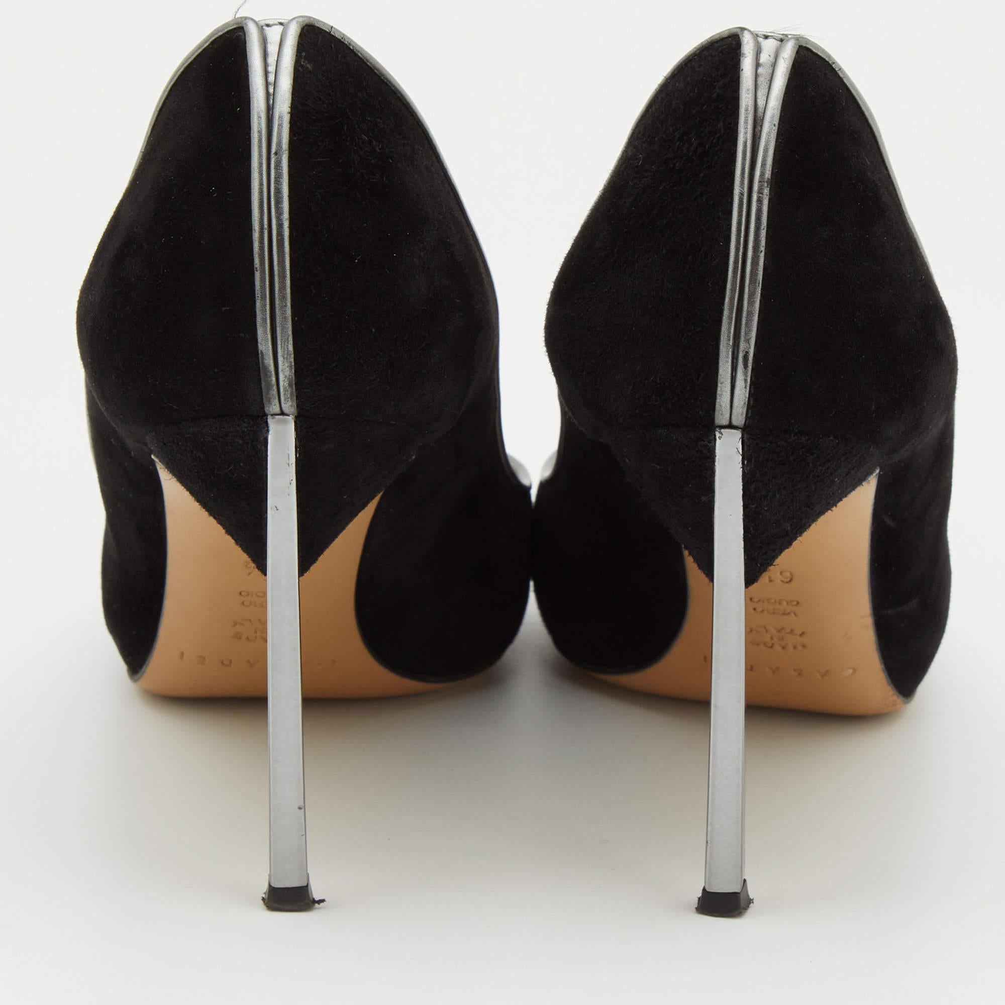 Casadei Black Suede Blade Pumps Size 36.5 For Sale 1