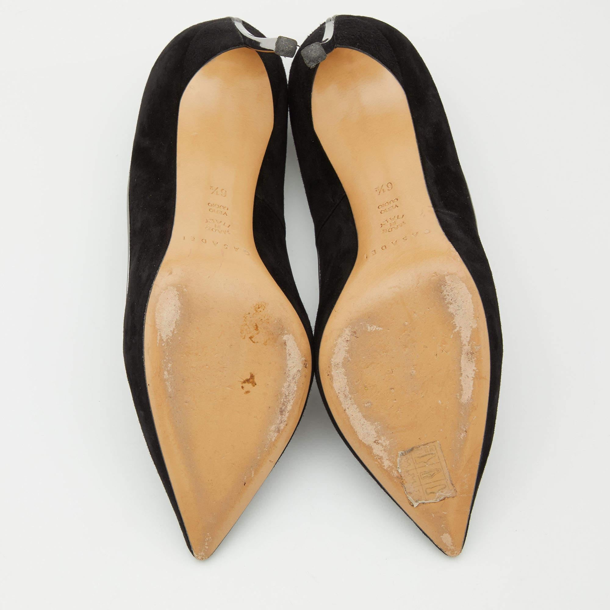 Casadei Black Suede Blade Pumps Size 36.5 For Sale 2