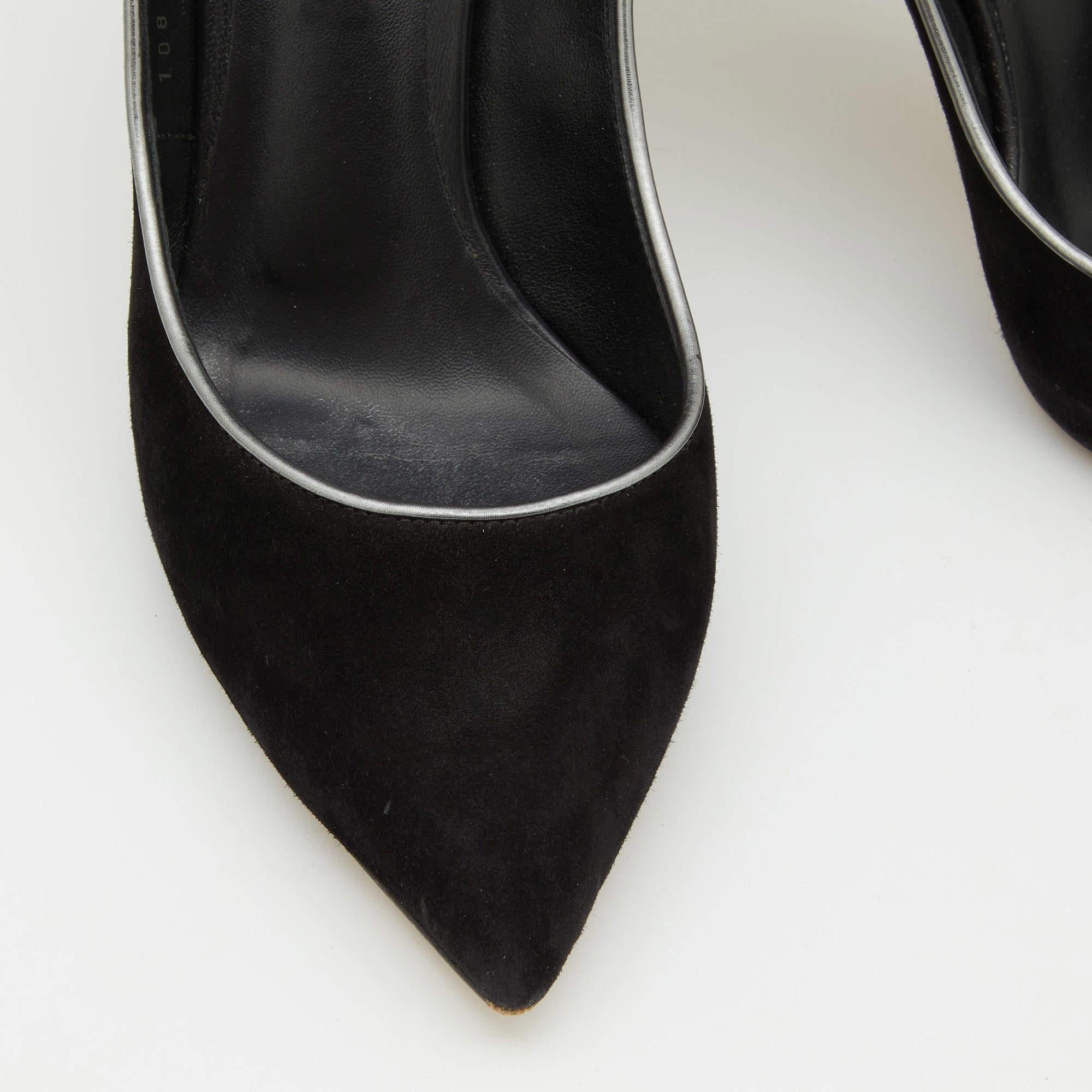 Casadei Black Suede Blade Pumps Size 36.5 For Sale 3