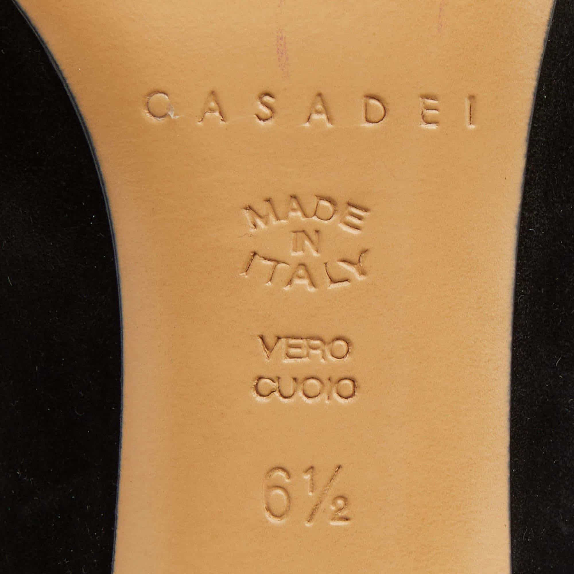 Casadei Black Suede Blade Pumps Size 36.5 For Sale 4