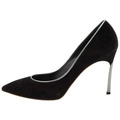 Casadei Black Suede Blade Pumps Size 36.5