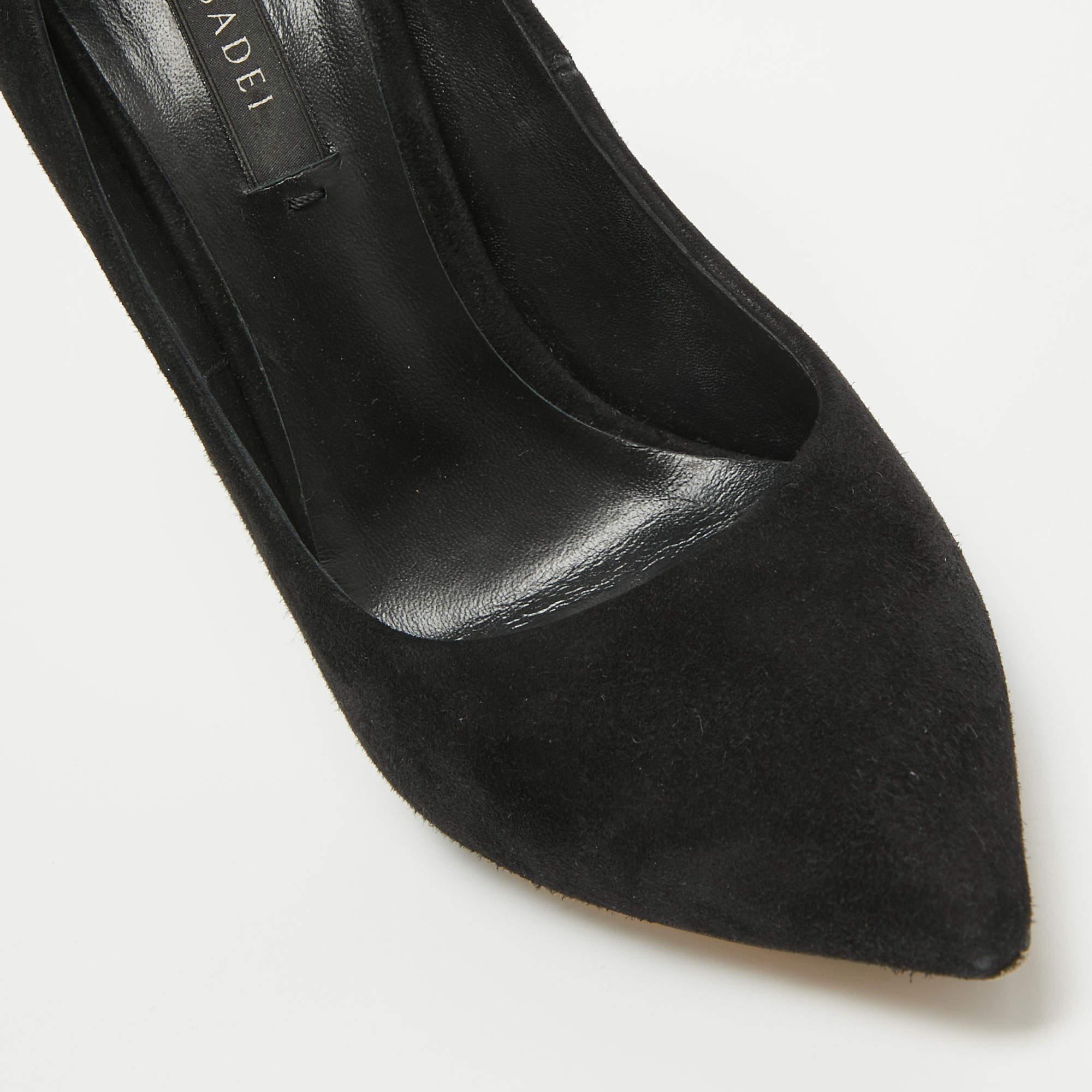 Casadei Black Suede Pearl Blade Pumps Size 36.5 3