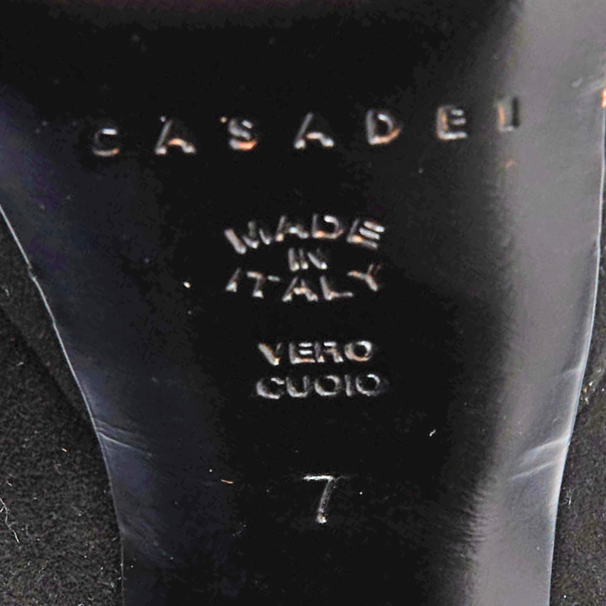 Casadei Black Suede Platform Pumps Size 37 For Sale 4