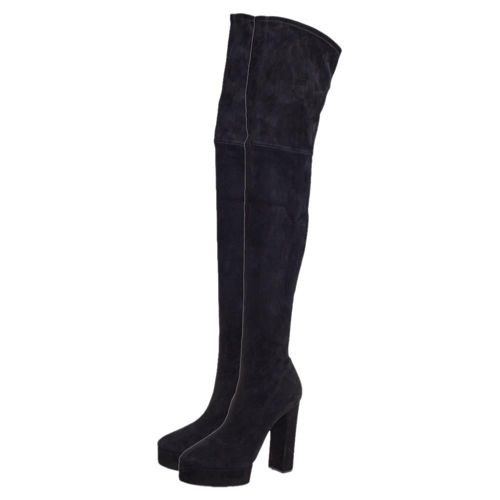 thigh high suede platform boots