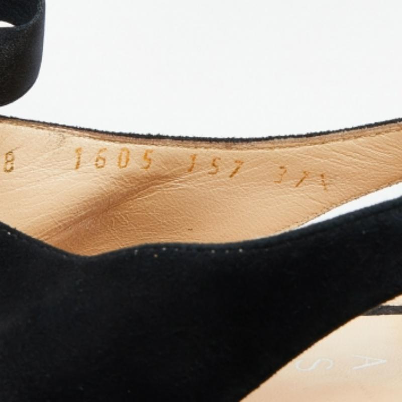 Casadei Botines de plataforma con cordones de ante y satén negro/amarillo Talla 37.5 en venta 3