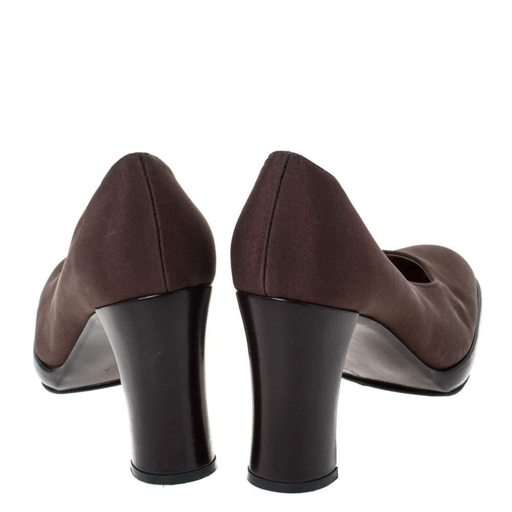 Women's Casadei Brown Fabric Platform Pumps Size 35