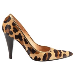 Casadei Brown Ponyhaar Spitze Zehe Pumps Größe US 10