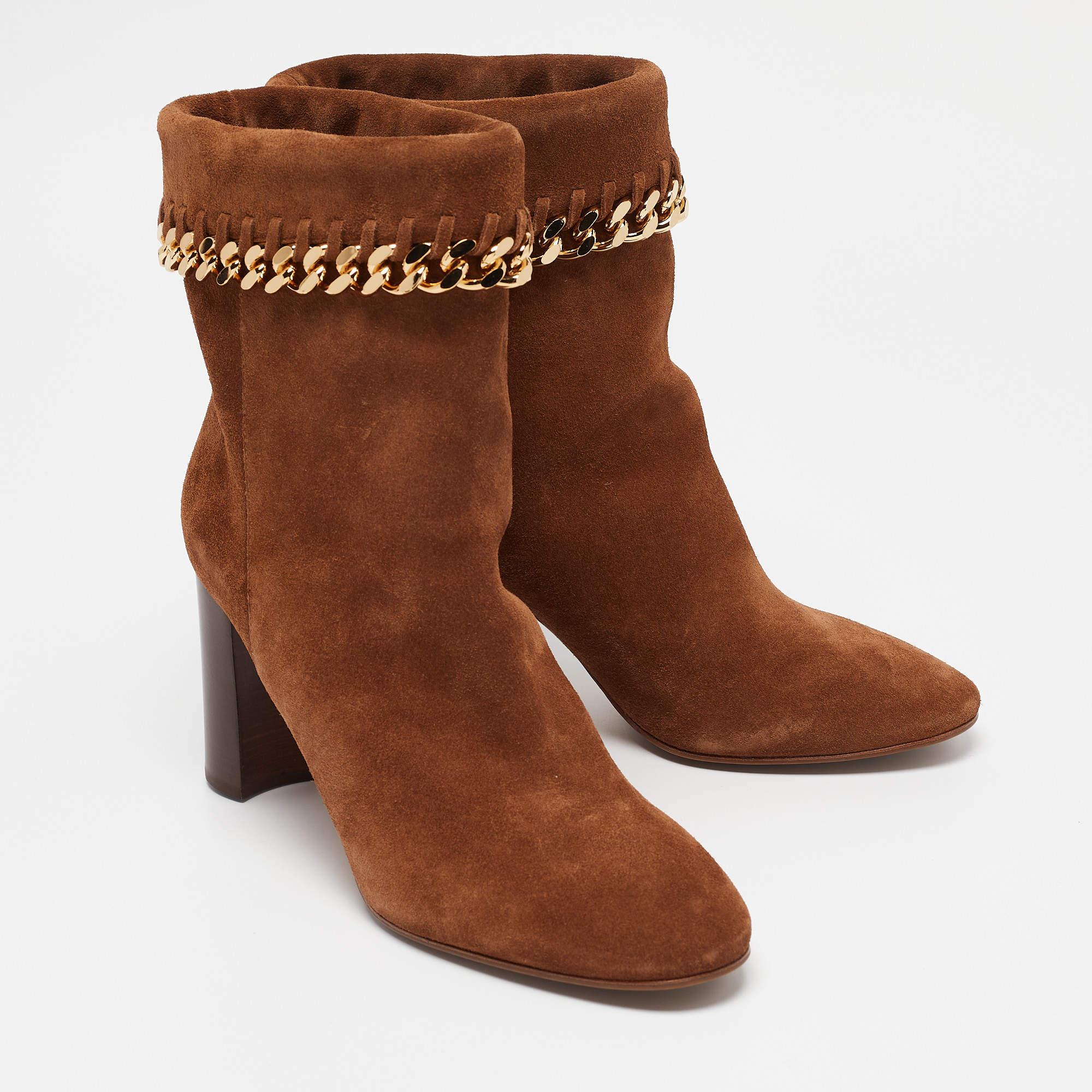 Women's Casadei Brown Suede Ankle Length Boots Size 39 For Sale