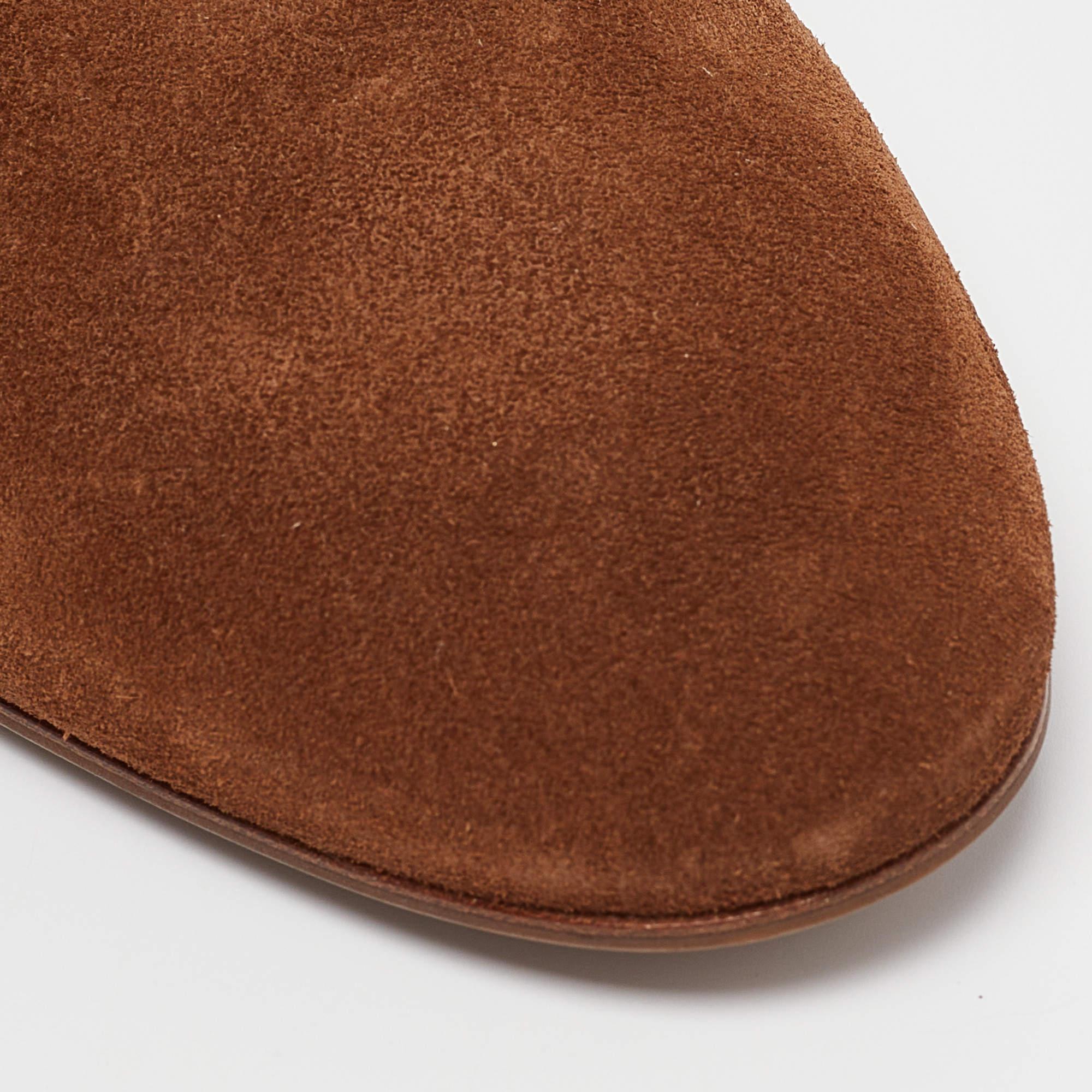 Casadei Brown Suede Ankle Length Boots Size 39 For Sale 4