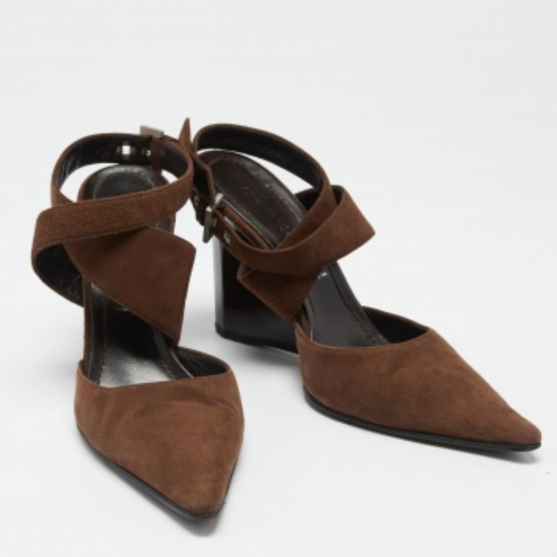 De las mujeres Casadei Sandalias con cuña y tira al tobillo de ante marrón talla 38 en venta