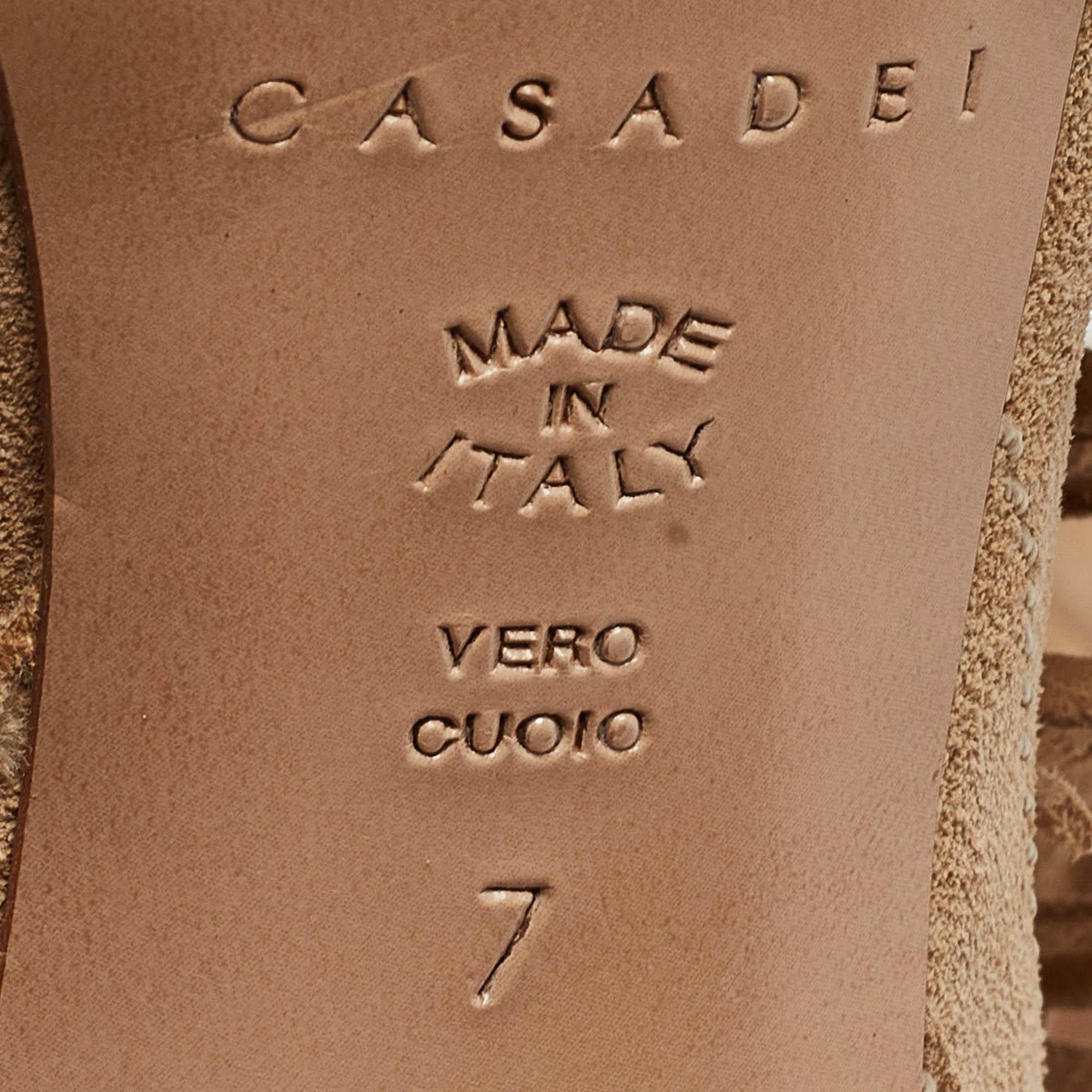 Stivaletti in pelle scamosciata marrone Casadei Taglia 37 3