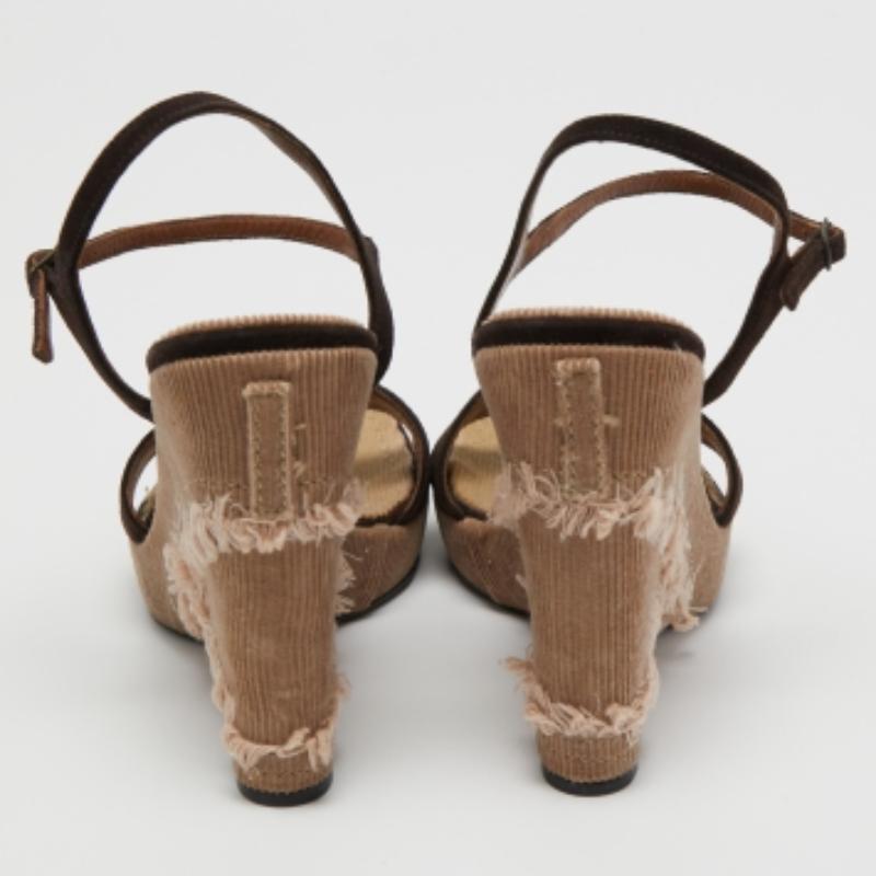Casadei Sandali Espadrille in pelle scamosciata marrone misura 36 in vendita 1