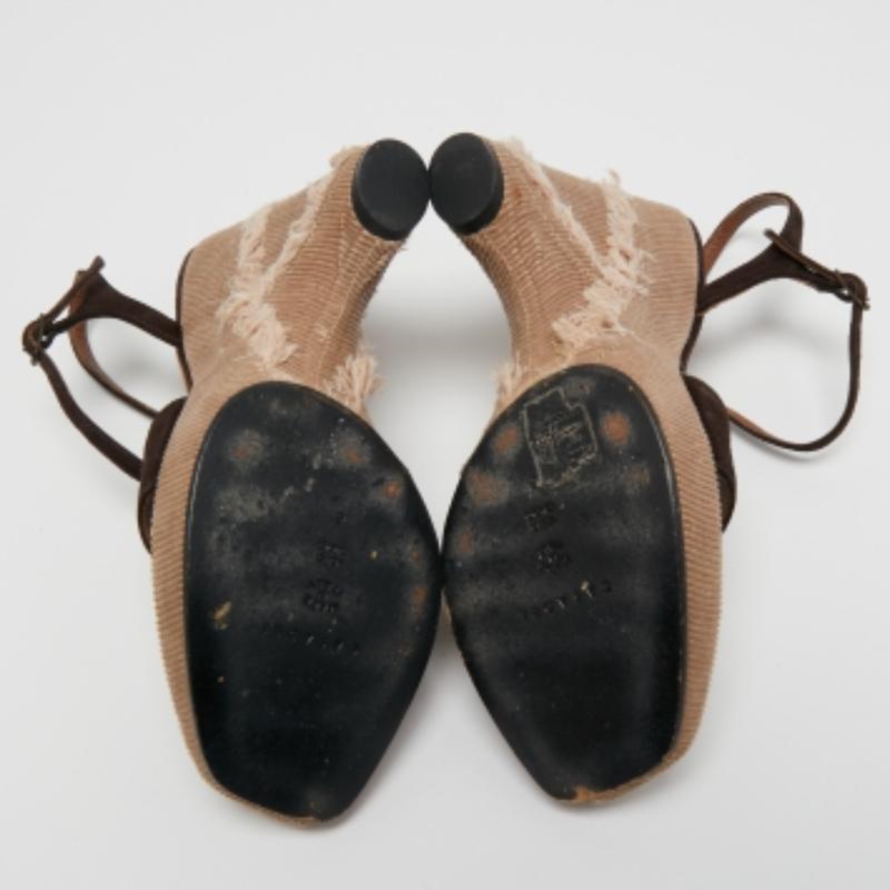 Casadei Sandali Espadrille in pelle scamosciata marrone misura 36 in vendita 2