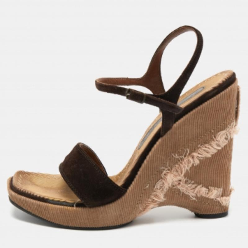 Casadei Sandali Espadrille in pelle scamosciata marrone misura 36