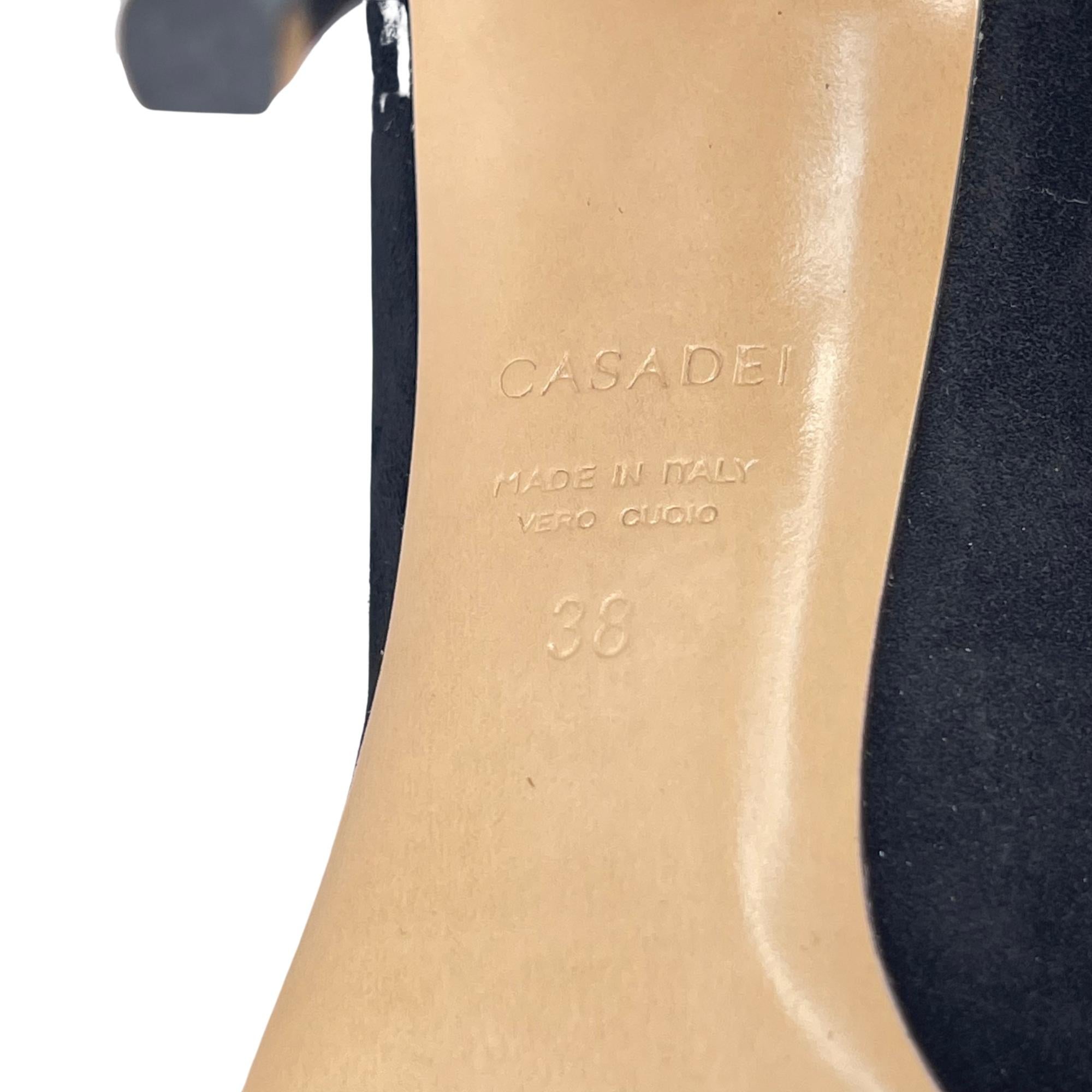 Casadei Chain Open Toe Stiletto Ankle Boot Black (38 EU) For Sale 1