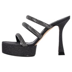 Casadei Crystal Strappy Heeled Mule Sandals