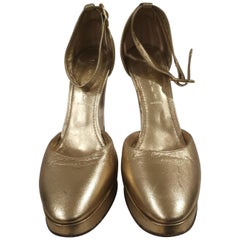 Vintage Casadei Gold Leather Sandals