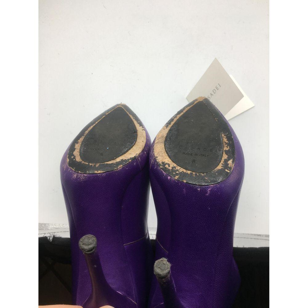 purple leather boots