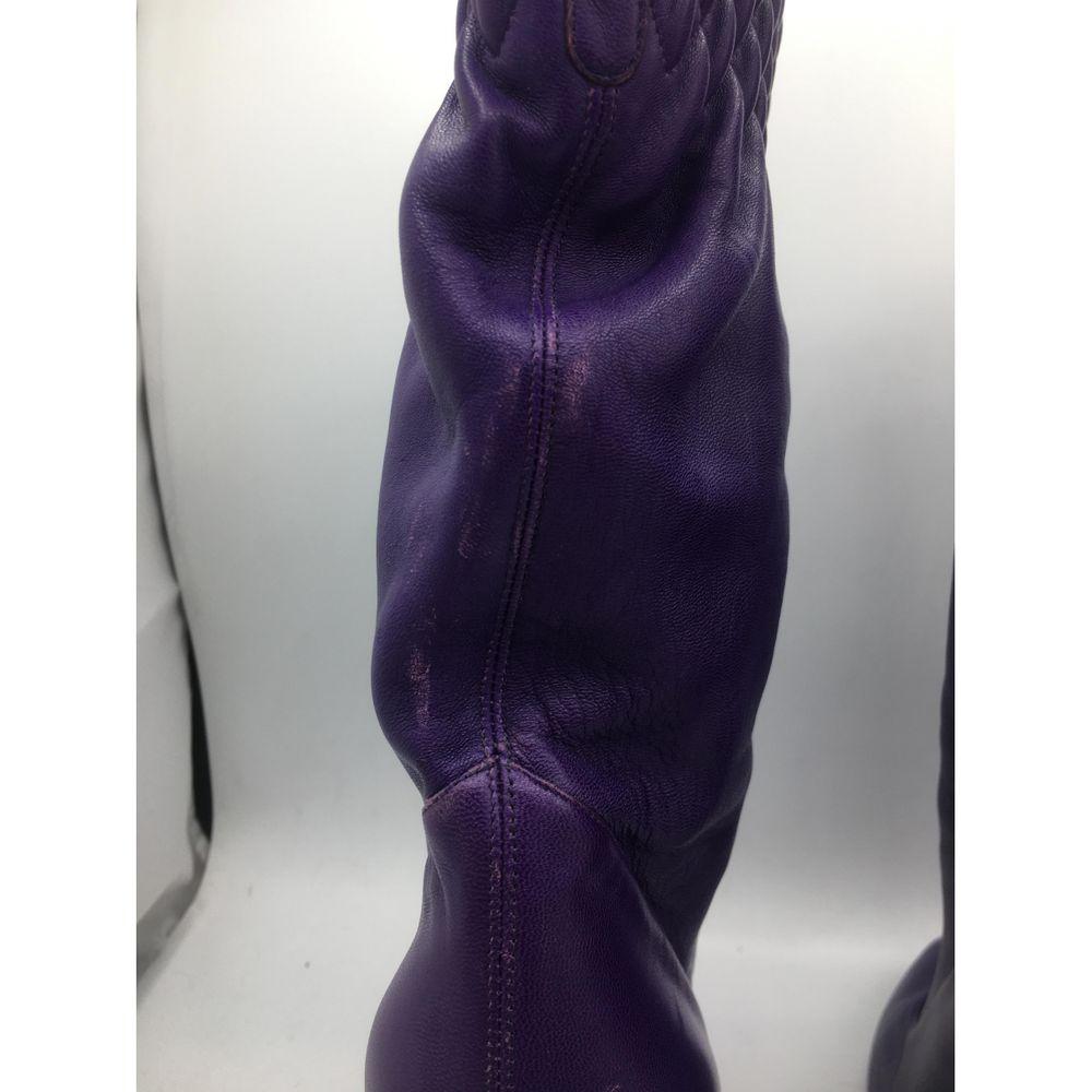 Casadei Leather Boots in Purple 1