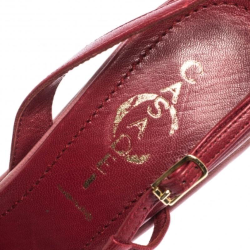 Marron Casadei - Sandales à plateforme à brides croisées en cuir rose, taille 39 en vente