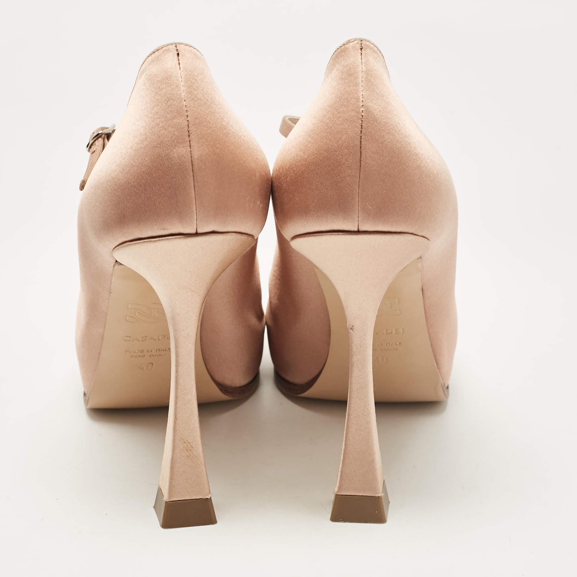 Donna Casadei, piattaforma Mary Jane in raso rosa taglia 40 in vendita