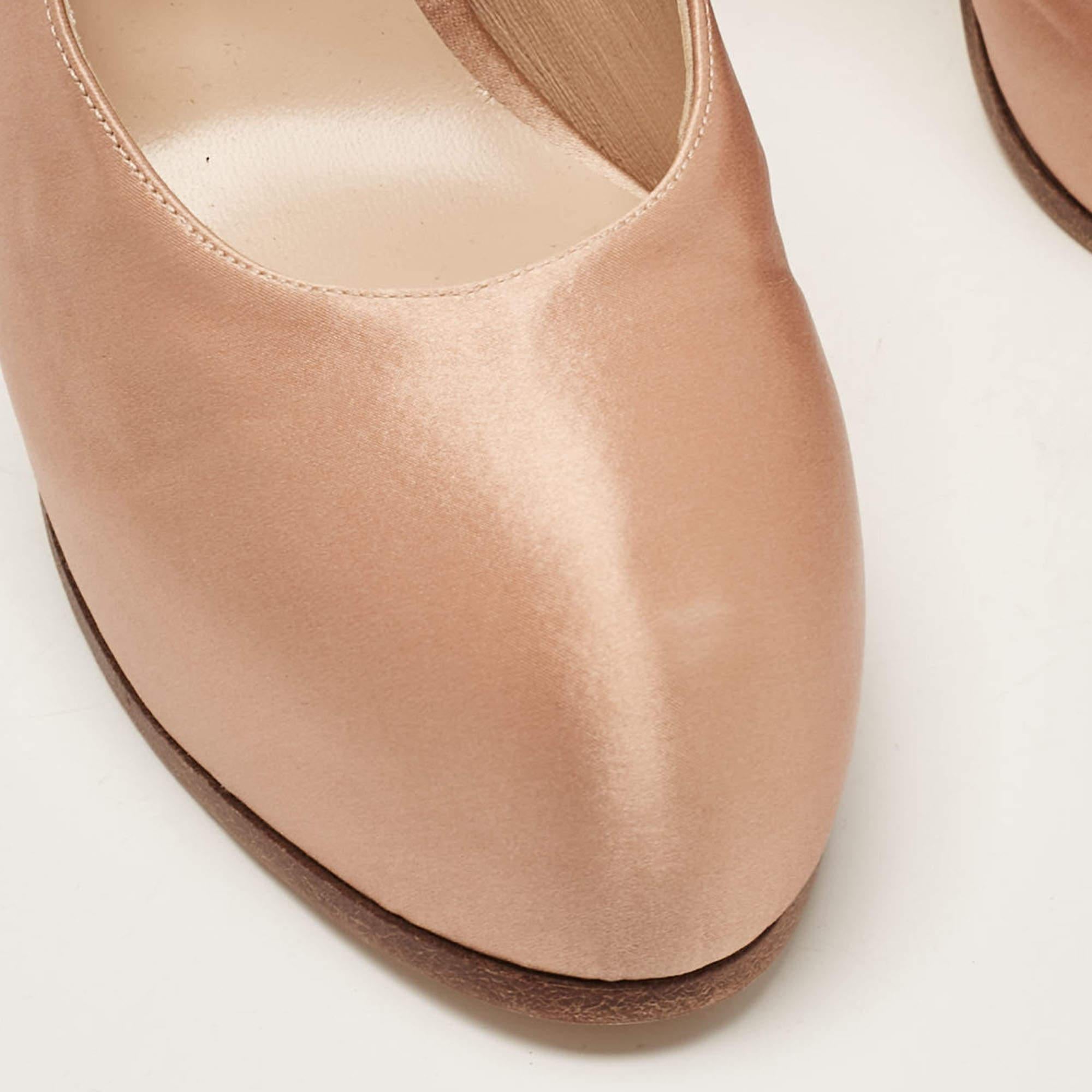 Casadei, piattaforma Mary Jane in raso rosa taglia 40 in vendita 2
