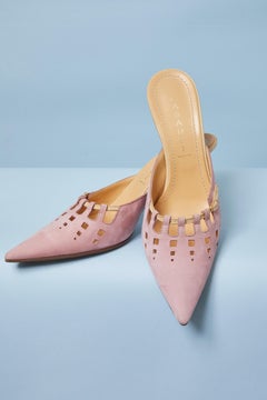 Casadei pink suede mules