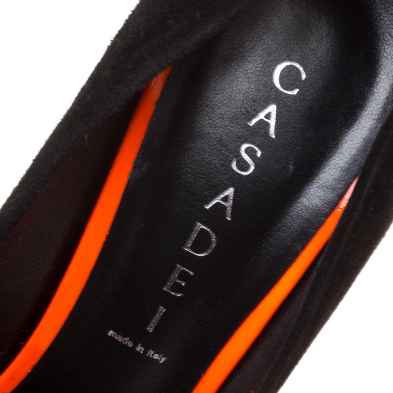 Casadei Tricolor Suede And Patent Leather Cap Toe Platform Pumps Size 39 2
