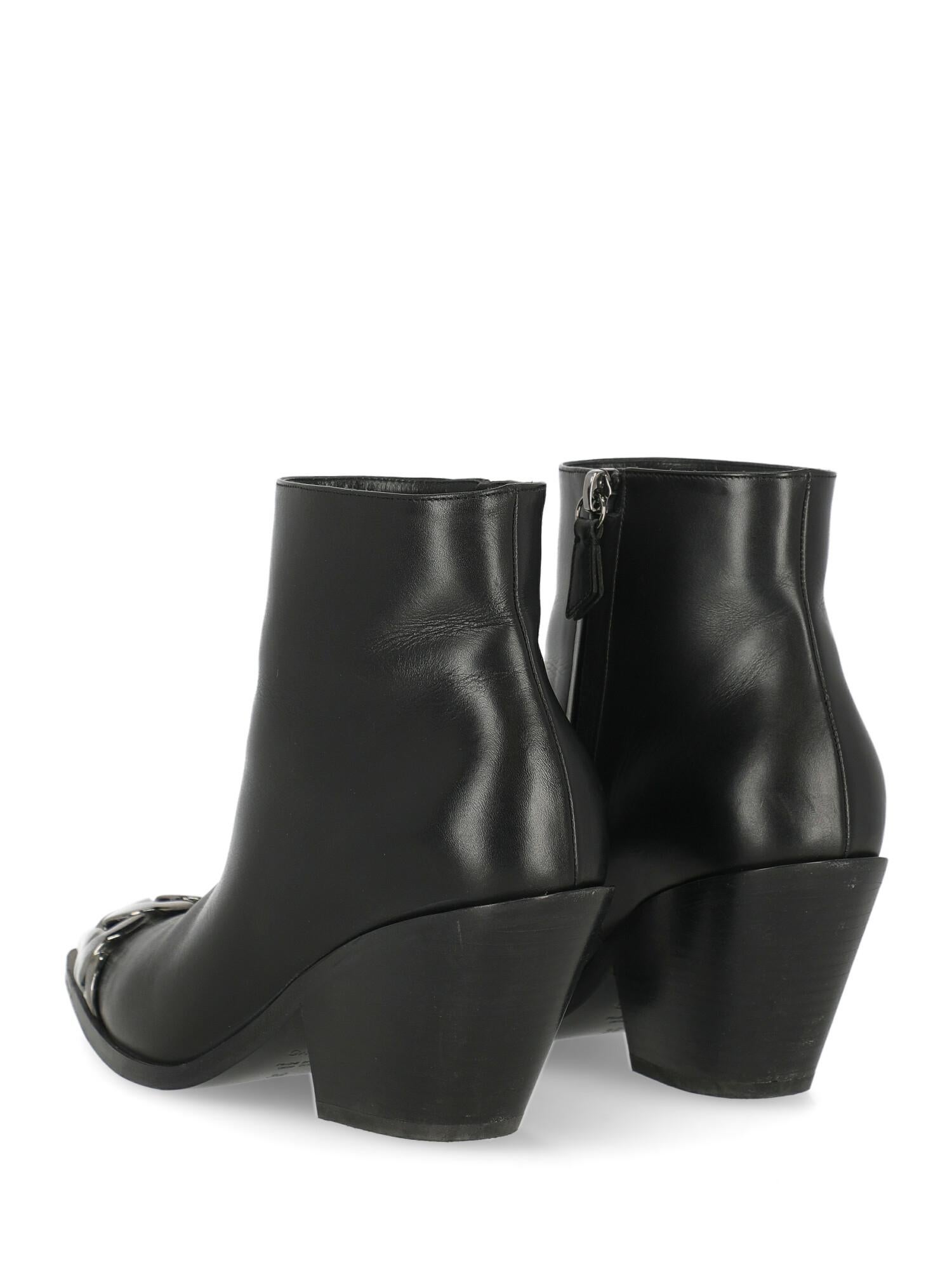 Women's Casadei Woman Ankle boots Black Leather IT 38 For Sale