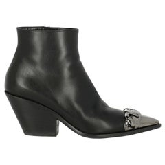 Casadei Woman Ankle boots Black Leather IT 38