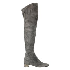 Casadei Woman Boots Grey Leather US 7