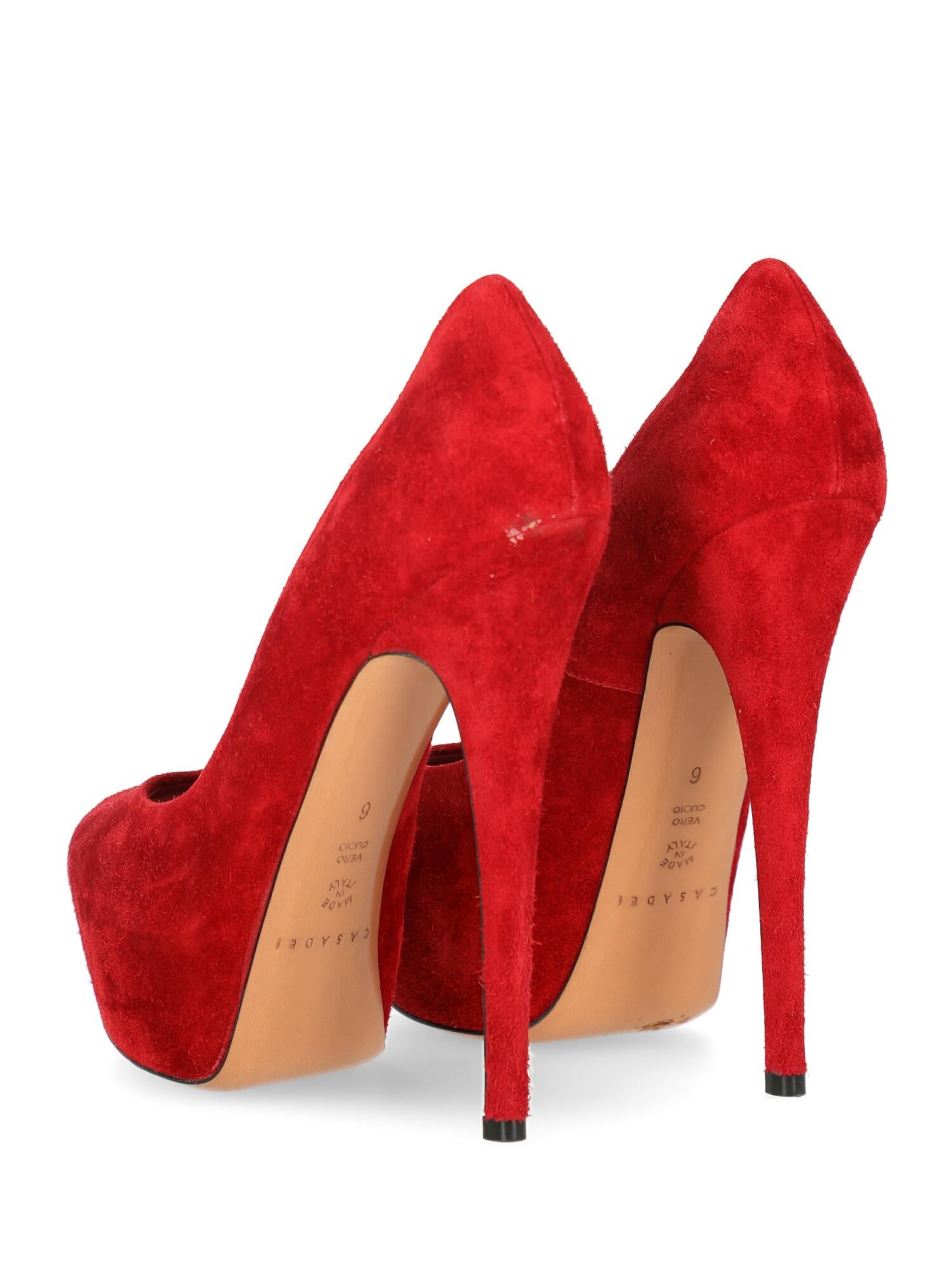 Casadei Woman Pumps Red Leather US 6 In Fair Condition For Sale In Milan, IT