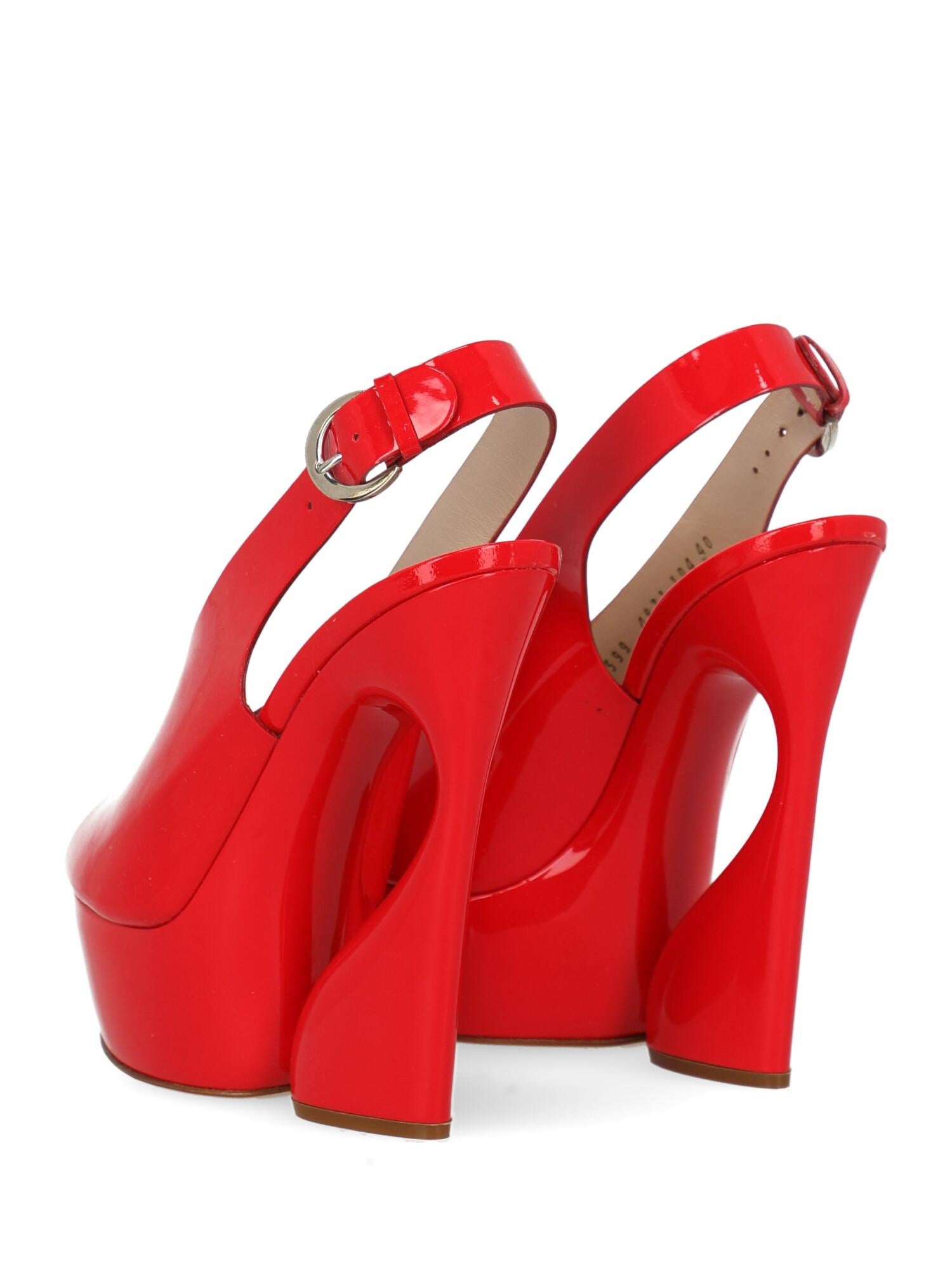 Casadei Woman Sandals Red Leather  In Good Condition For Sale In Milan, IT