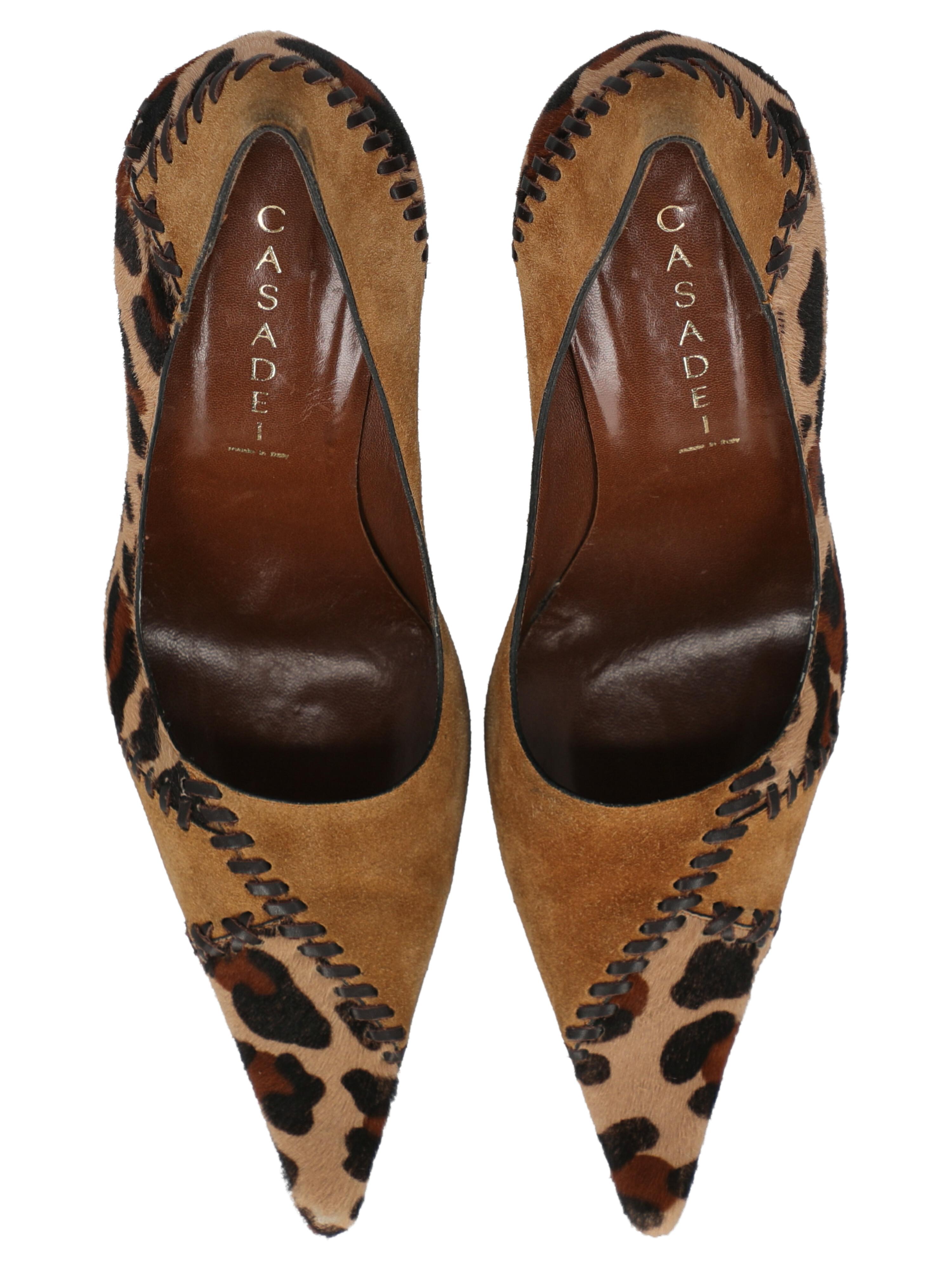 Casadei Women  Pumps Brown Leather US 9.5 For Sale 1