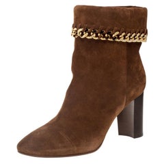 Casadel Tan Suede Chain Ankle Boots Size 39