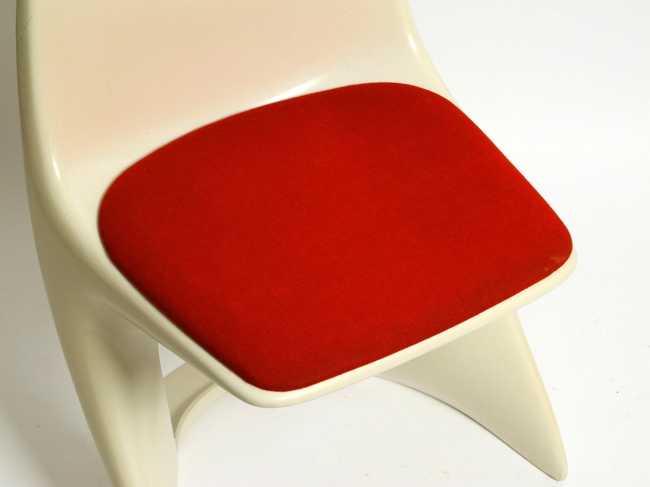 Plastic Casala Chair Model 2001/2002 from the 1970s with Original Red Fabric Upholstery