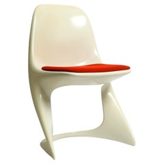 Casala Chair Model 2001/2002 from the 1970s with Original Red Fabric Upholstery