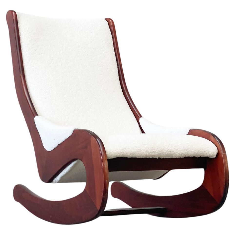 Casala rocking chair in a white bouclé For Sale